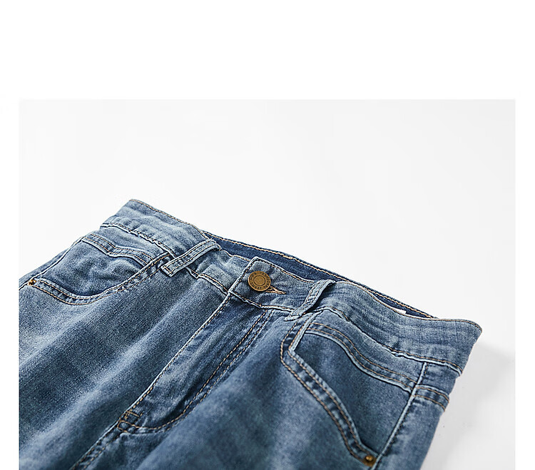 Dme [Light Ethnic Style] Spring And Summer Mid-Rise Straight-Leg Zipper Cropped Pants Women's Trousers Women's Jeans 14
