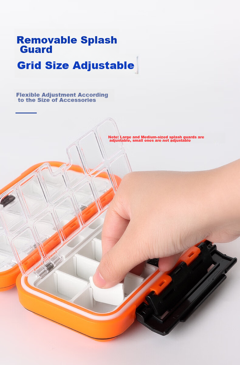 Xionghuo Portable Fishing Tackle Box, 20cm Multi-Functional Lure Box for Artificial Bait, Lead Skin, Fish Hooks, Space Beans, Figure-Eight Rings, Storage Box, Tool Box 3