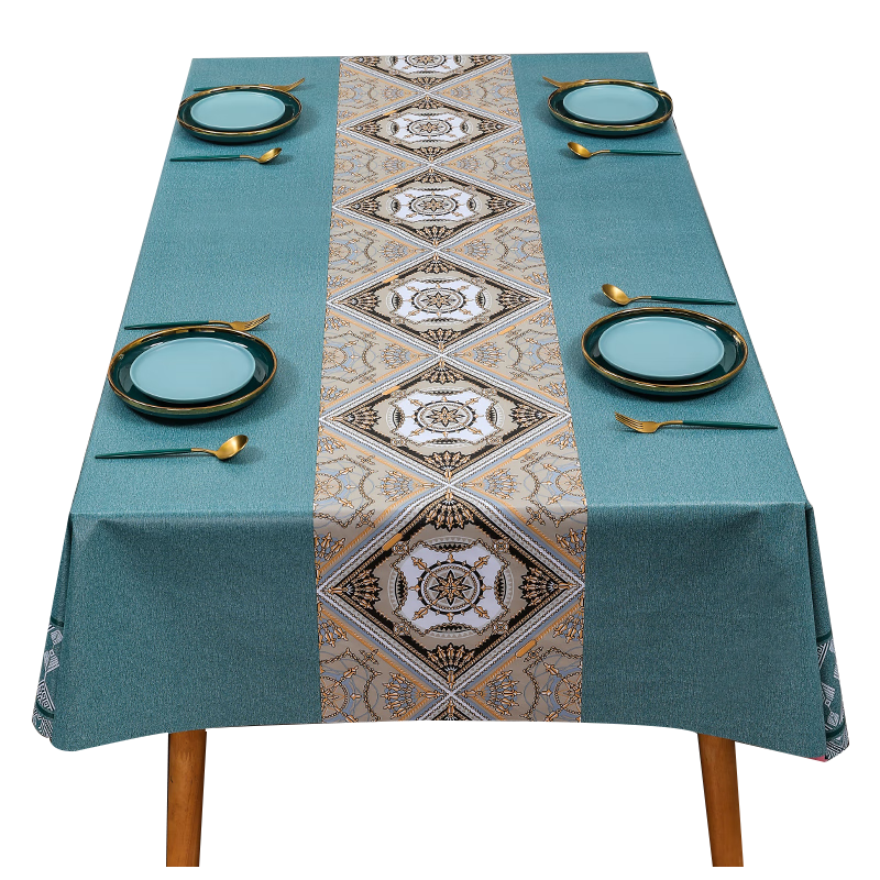 JANMEIJIA Tablecloth, Waterproof And Oil-Resistant, Luxurious High-End Dining Table Cover, Washable Protective Pad, New PVC Rectangular Desig