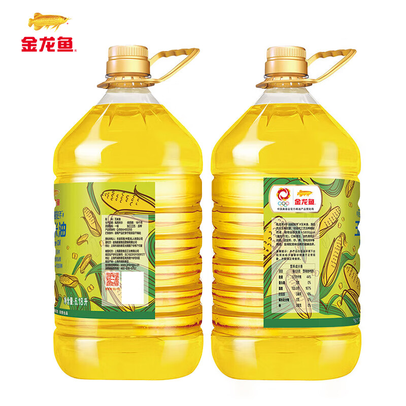 金龙鱼 食用油 非转基因 物理压榨玉米油6.18L（蕴含植物甾醇）