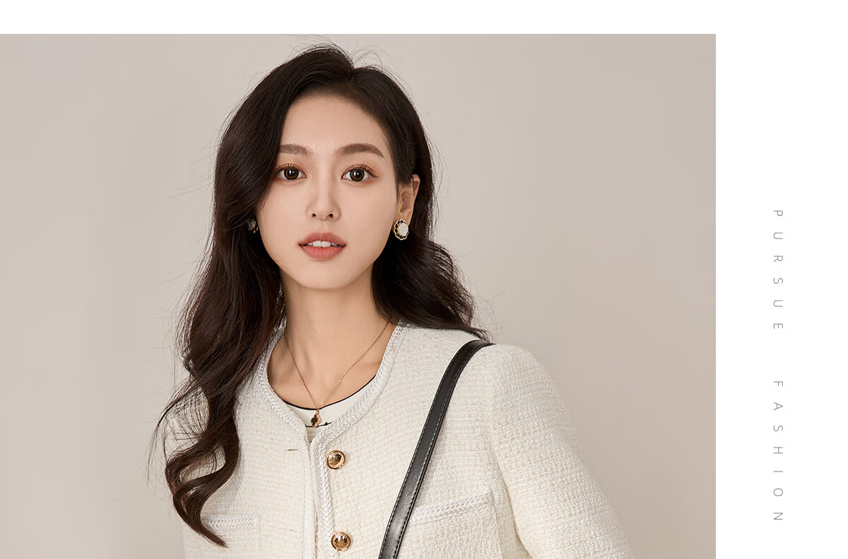 Chushen Spring And Autumn Short Jacket for Women, Exquisite Fashionable Chanel-Style Short Casual Coat Top S13KF3427 Black L 17