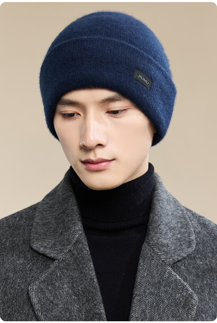 JIUMU Cashmere Warm Knit Hat, Autumn And Winter Woolen Knitted Hat, Cold Hat, Winter Hat, Outdoor Ear Protection Cold-Proof Hat for Men in Winter Seaso 13