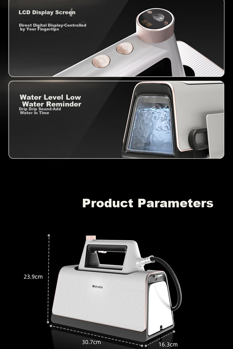 Casarte Desktop Garment Steamer 150g Steam Output 430ml Water Tank Handheld Upgraded Pressurized Steam Ironing Machine Smart Fabric Recognition Garment Care Steamer CY-SZPROU1 17