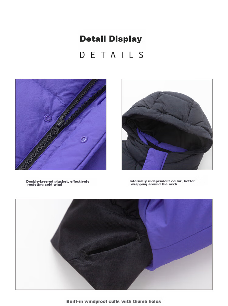 BALABALA Children's Long down Jacket for Winter Sports, Warm Outdoor Patchwork Color-Block Coat [bp] 208424107208 26