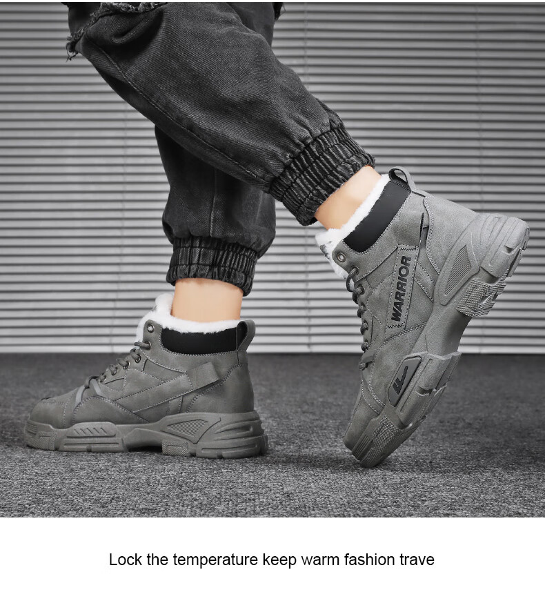 Huili Men's Martin Boots, 2025 Autumn And Winter New Style Men's Fleece-Lined Snow Boots, Warm Work Boots, Cotton Shoes, Khaki, Size 41 15