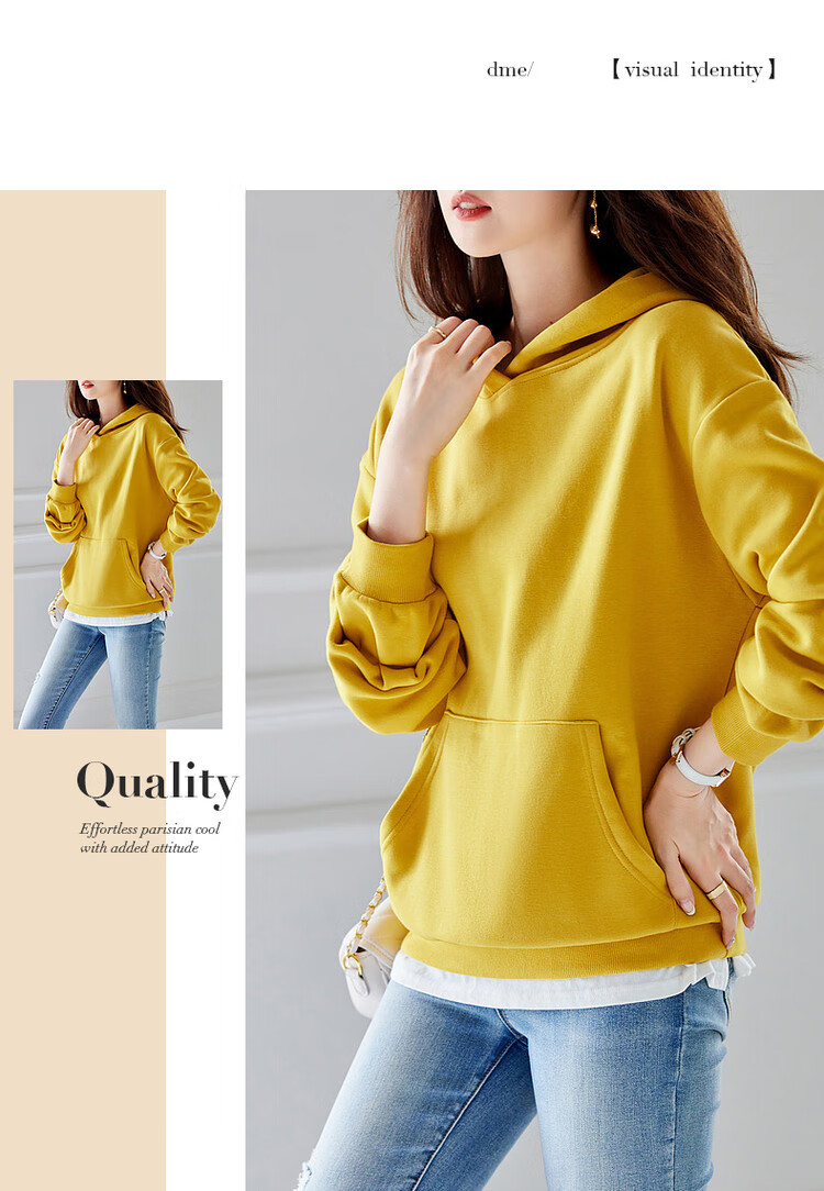 Dme [Hooded Commuter] Winter Fashion Fleece-Lined Drop Shoulder Long Sleeve Pocket Commuter Sweatshirt for Women, Linen Gray, M 21