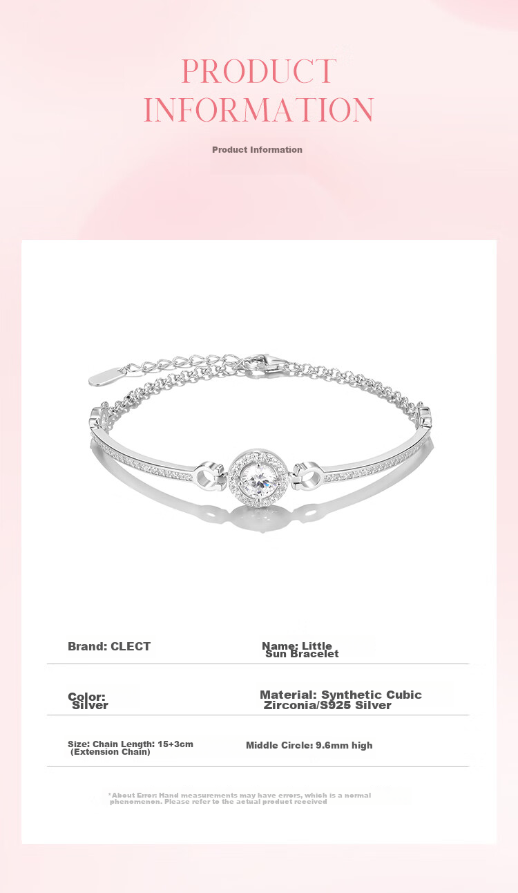 Clect Sun Bracelet for Women, 925 Sterling Silver Bracelet, Luxurious Elegant Fashion Jewelry, Birthday Gift for Girlfriend 6