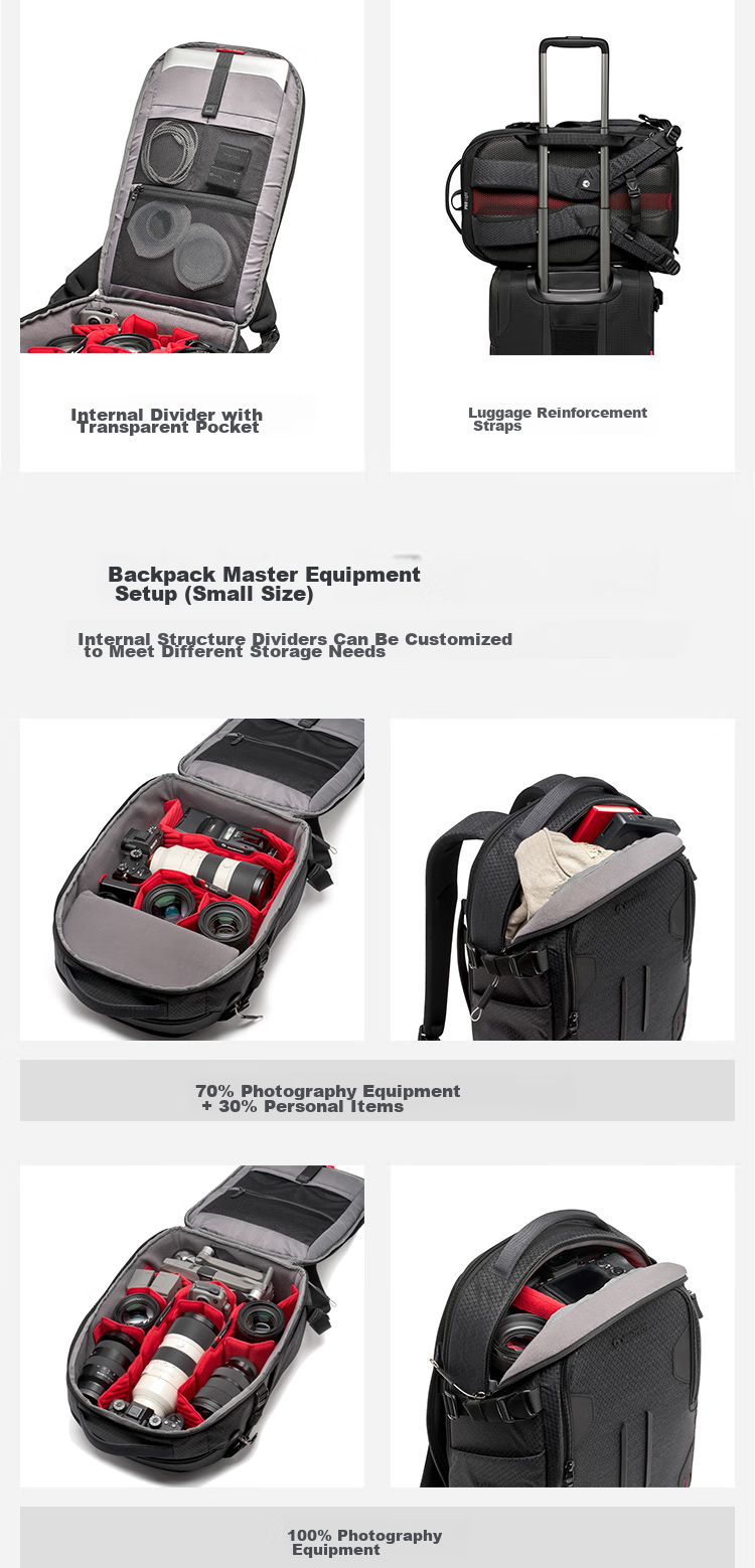 Manfrotto Master Backpack, Small Size, Master Series MB PL2-BP Backpack, DSLR Mirrorless Camera Portable Photography Bag 10