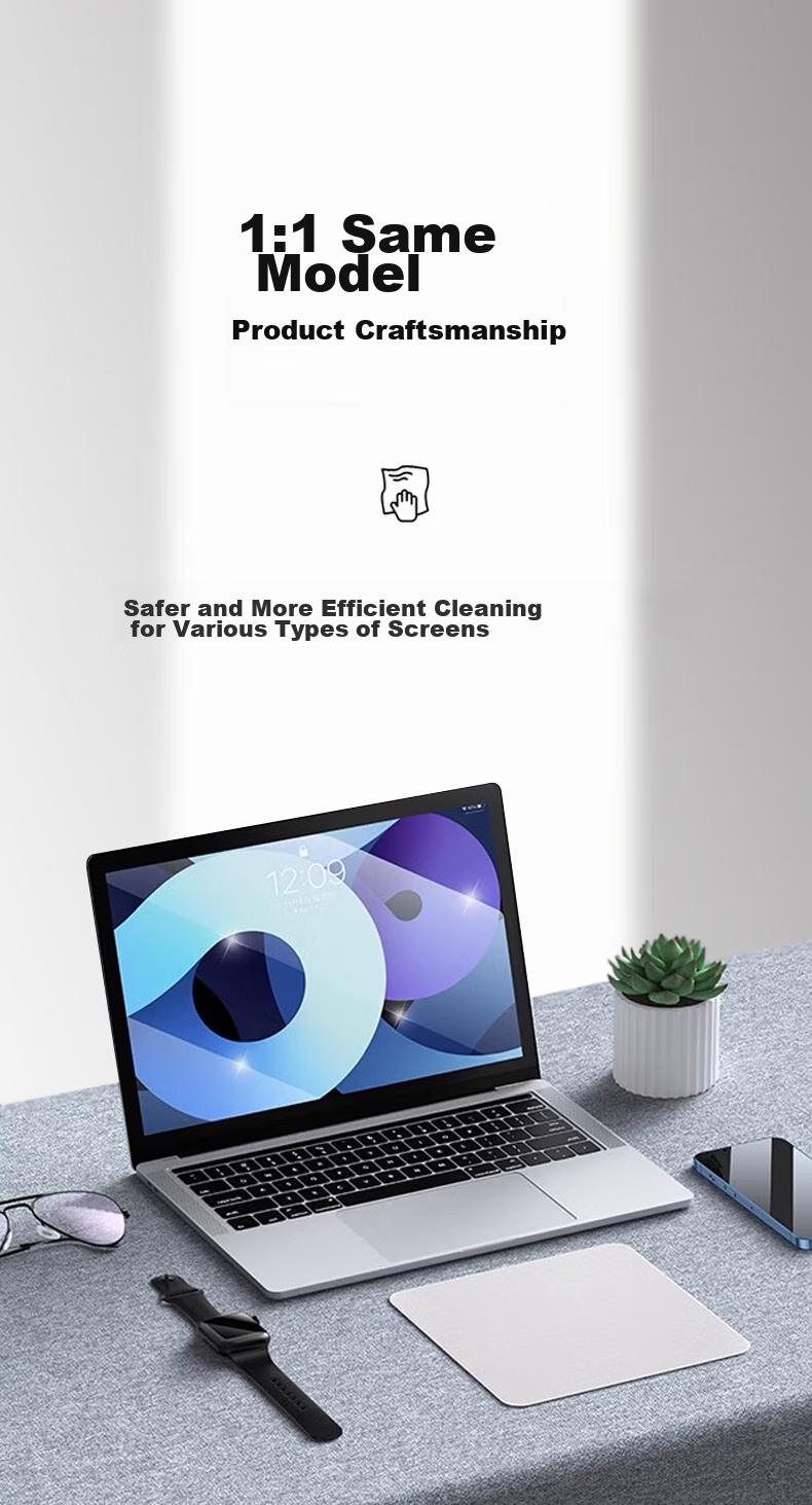 Masentek Screen Protection Cloth, Apple-Specific, Double-Layer Thickened, High-Density Microfiber, Screen-Friendly, Suitable for IPhone, IPad, MacBook AirPods, Washable 5