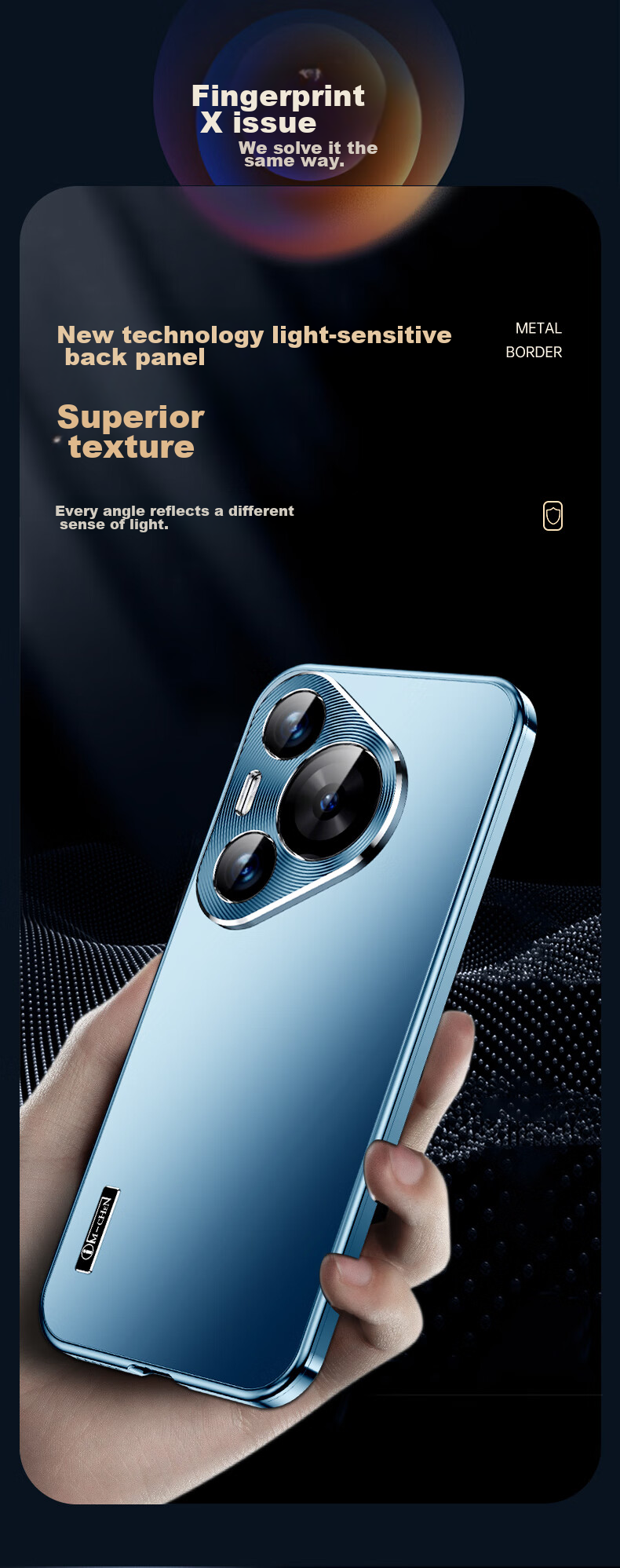 IM-CHEN [Metal Magnetic] Phone Case for Huawei Pura 70 Pro, Pura 70 PRO+ Protective Cover, Aluminum Alloy Lens Ring, Frosted Business Full Protection Shockproof - Mysterious Black 15