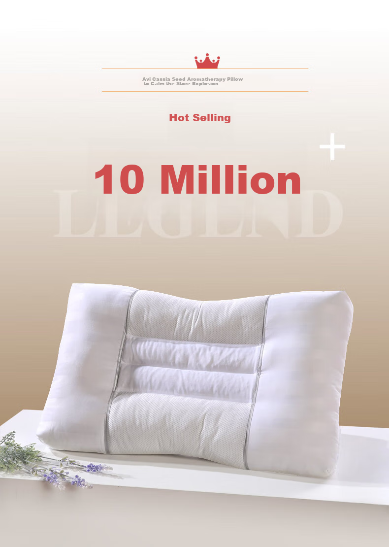 AVIVI Herbal Pillow, Cassia Seed Pillow Core, Cervical Pillow, Herbal Lavender Comfortable Sleep Low Pillow, 45*70*6cm 3