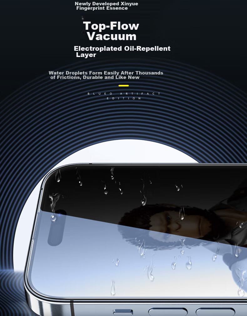 Lanxingxiansheng [Fully Upgraded Space Capsule] Tempered Glass Screen Protector for Apple 15 Plus/14 Pro Max, HD Anti-Peeping Protective Film with Dust Removal Chamber for IPhone 15 Plus 12