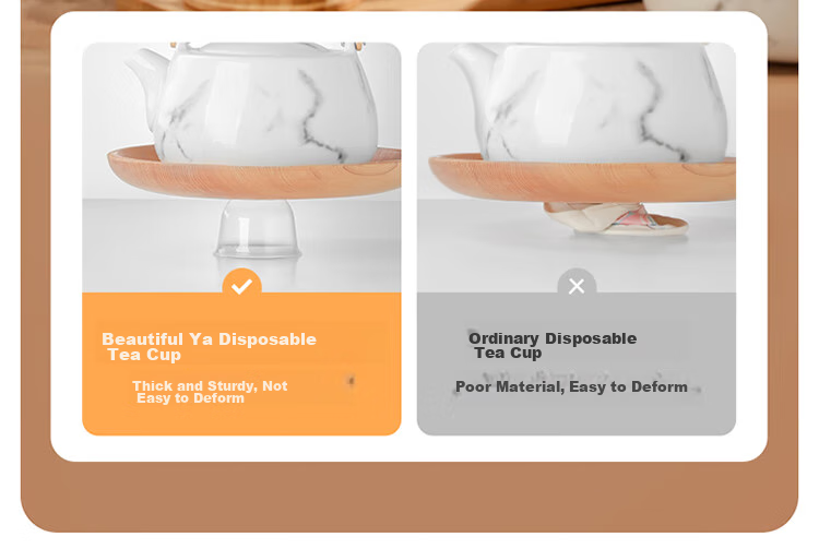 MARYYA Disposable Tea Cups, 60ml*100 Pieces, Thickened Aviation Space Plastic Kung Fu Tea Cups, Food-Grade High Temperature Resistant Cups 6