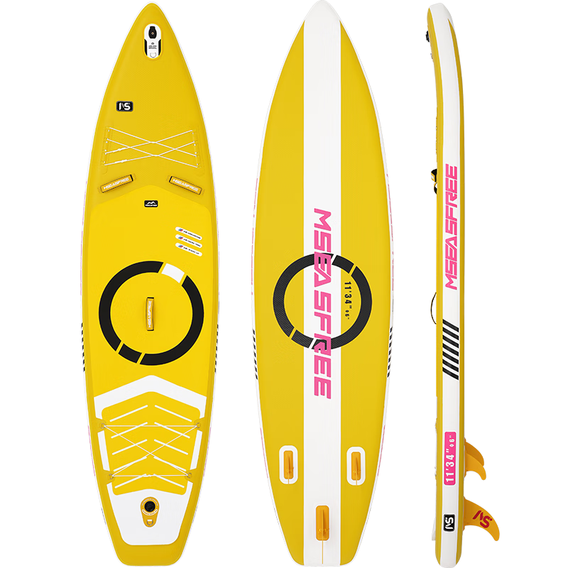 MSEASFREE Colorful Surf Paddleboard Fishing Yoga SUP Upgraded Colorful Yellow