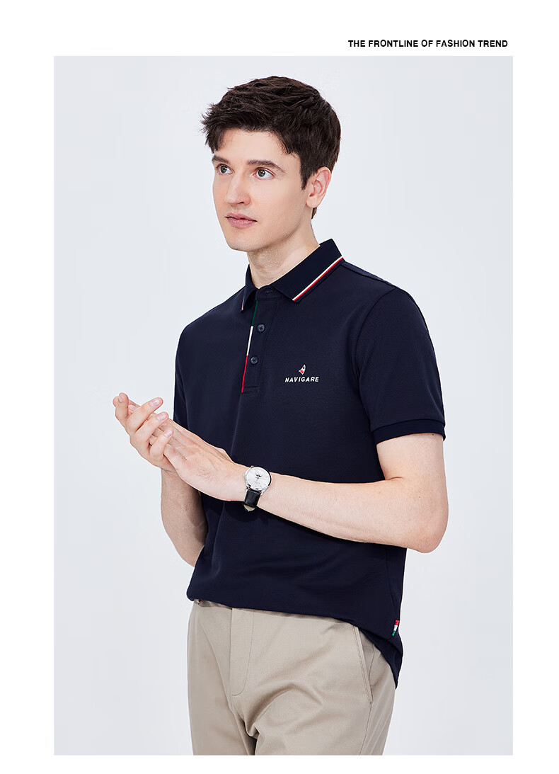 Navigare Men's Sweat-Free Short-Sleeve Commuter Casual Polo Shirt with Collar, 1325524566 25