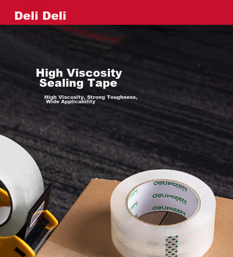 Deli High-Quality Transparent Packing Tape, 45mm*100m*50um, 6 Rolls/tube, Office Supplies, 33193 1