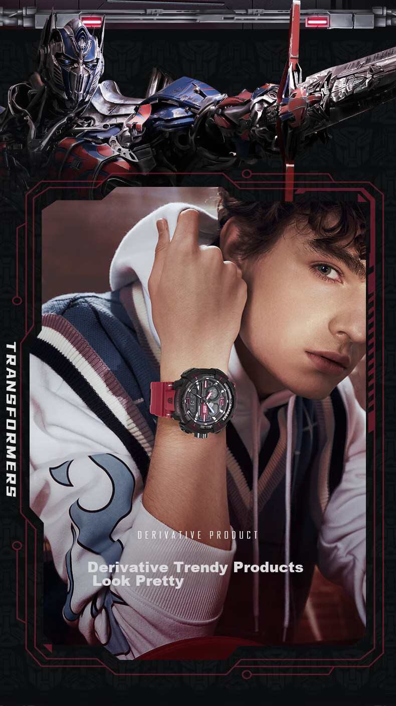 ZGO Birthday Gift Electronic Watch for Men, Students, Middle And High School Teenagers, Multifunctional Sports Watch 8981 Red 2