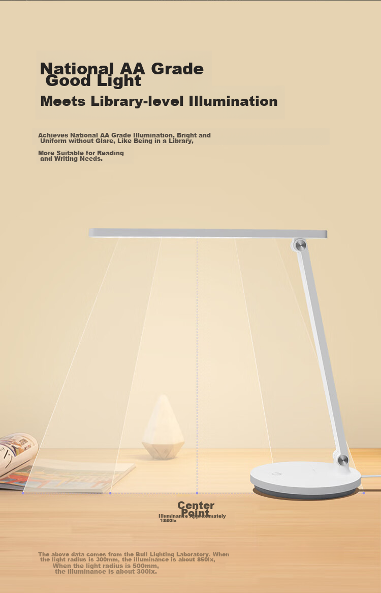 BULL Desk Lamp, National AA Grade, Stepless Dimming, ML-C012B Home Eye Protection Lamp for Study And Work Reading 4