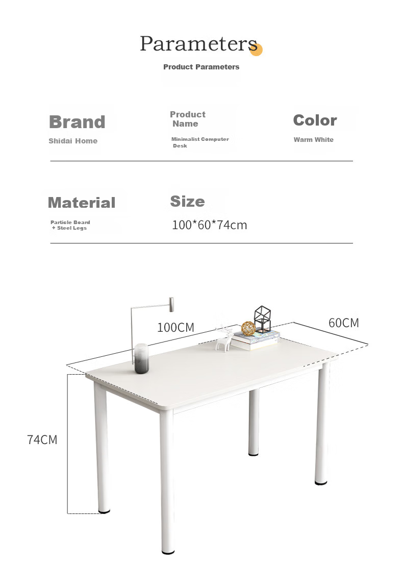 Shidaijiaju Thickened Computer Desk, Simple Writing Desk, Modern Office Desk, Bedroom Student Home Study Table 16