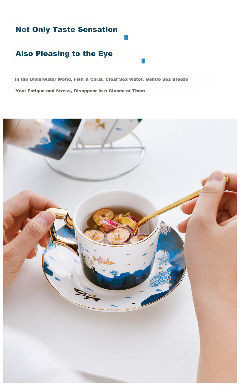 Youlaifu Coffee Cup Set Gift Box, Stylish Afternoon Tea Cups, Ceramic Housewarming Wedding Favor, Mid-Autumn Festival Gift 3