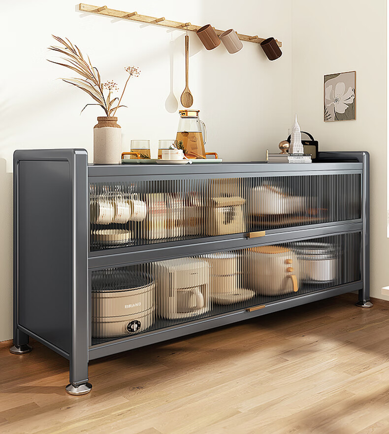 Shuaishi Kitchen Floor-Standing Multi-Layer Multifunctional Rock Plate Storage Cabinet Pot and Bowl Storage Narrow Sideboard 2