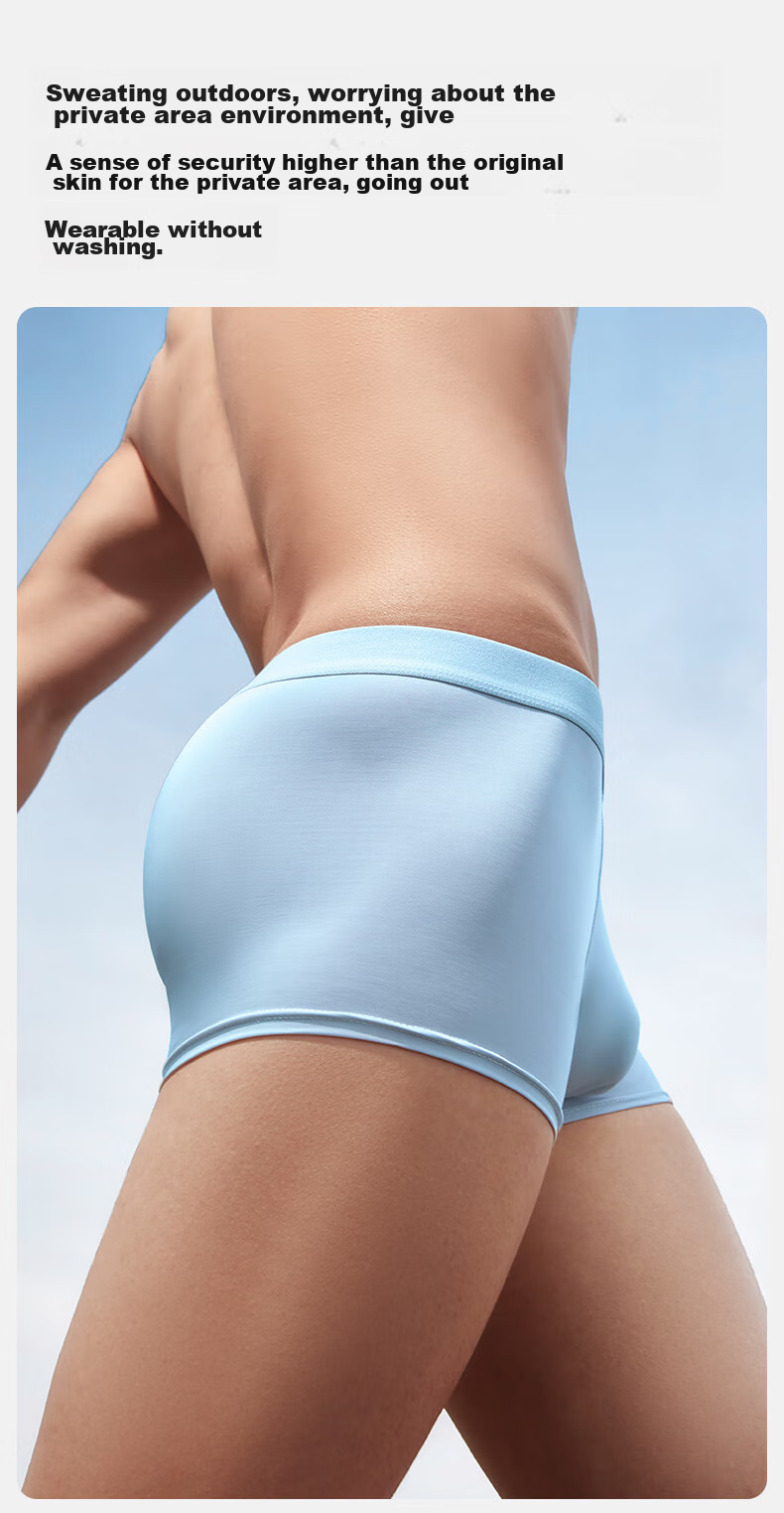 EMXEE New Disposable Underwear, Ice Silk Sterilized Shorts, Boxer Briefs, Large Size, Travel-Friendly, No-Wash, Business Trip, Individually Packaged XXXL 16