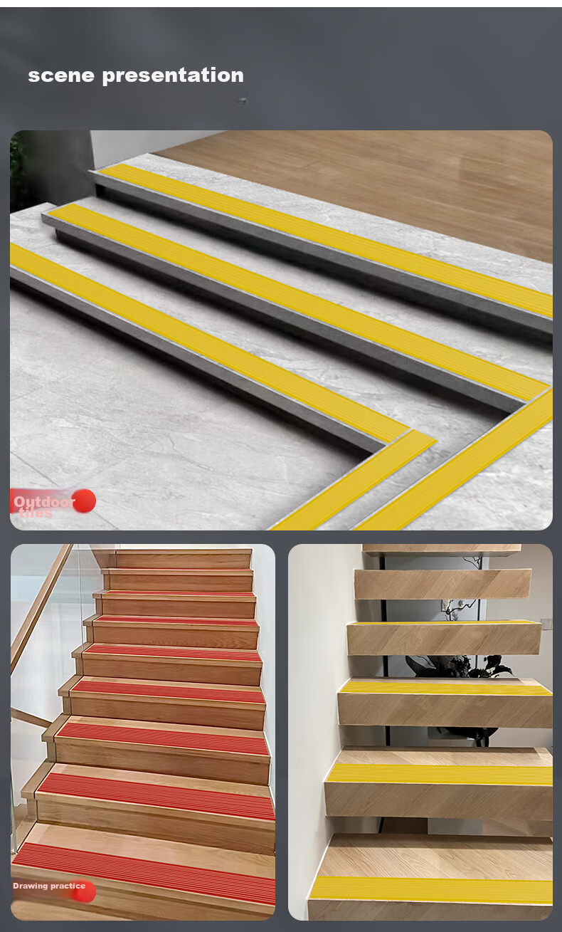 Mileqi Kindergarten School Stair Anti-Slip Warning Strip, Durable Wear-Resistant Self-Adhesive, Hallway Corridor Hotel Stair Bathroom Public Restroom Non-Slip PVC Wear-Resistant 13