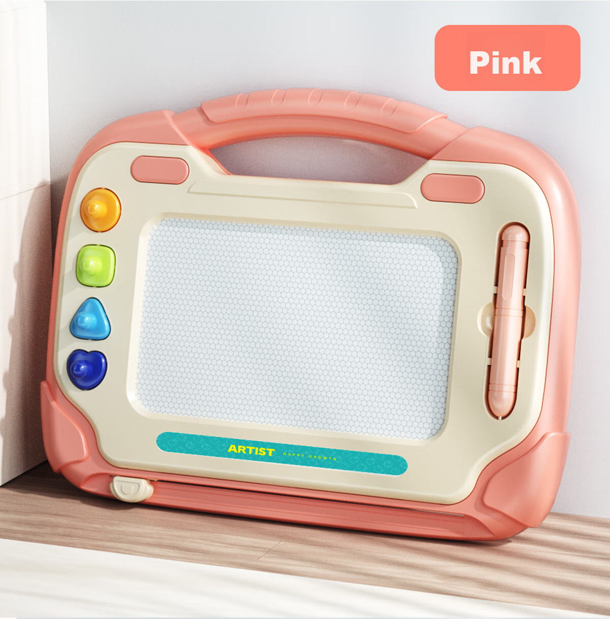 Xinge Magnetic Erasable Drawing Board for Children, DIY Painting And Doodling Board for Boys And Girls Aged 1-2 Colorful Baby Birthday Gift Early Education Toy for Infants Small Pink Size 14