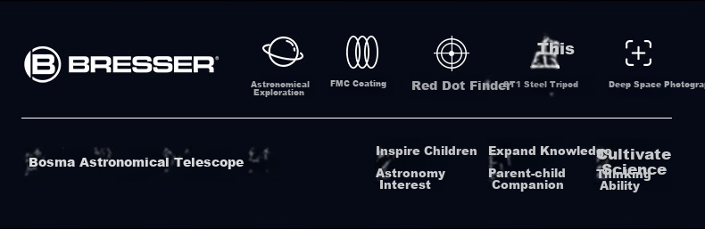 Bresser Astronomical Telescope, Professional-Grade High Magnification, High Definition, for Children, Boys And Girls, Beginner Stargazing, Scenic Viewing, New Year Gift 2