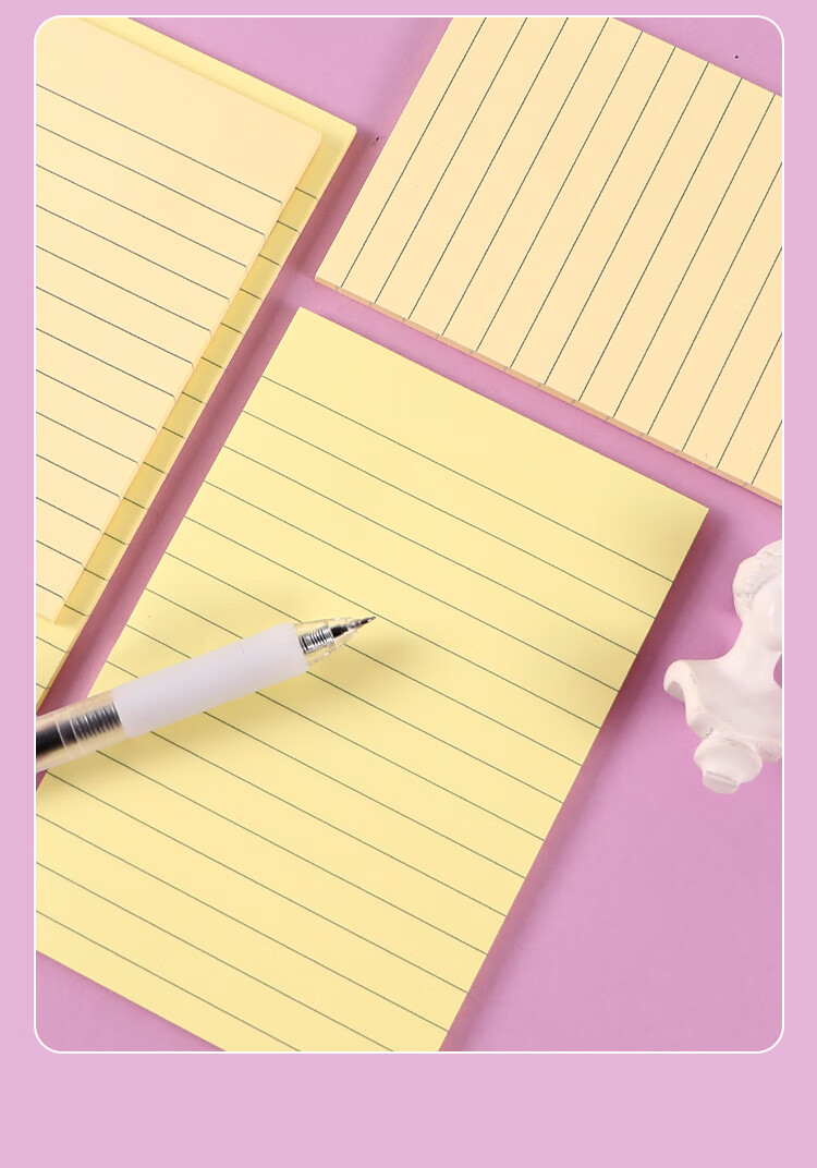 M&G Youshi Tie 3*3 Printed Self-Adhesive Sticky Notes, Horizontal Line Grid Error Correction, Blank Memo Pad, Message Stickers, 60 Pages Blank, YS-407, 1 Pack 10
