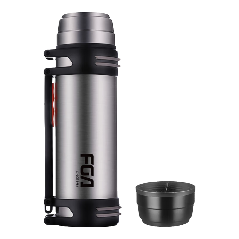 Fuguang Stainless Steel Large Capacity Insulated Bottle, Car Water Bottle, Outdoor Travel Thermos, Hot Water Jug, 2200ML