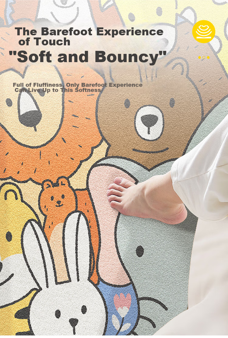 Dajiang Carpet, Bedroom Bedside Rug, Children's Room Cartoon Fun Round Bedrug, 120x120cm 6