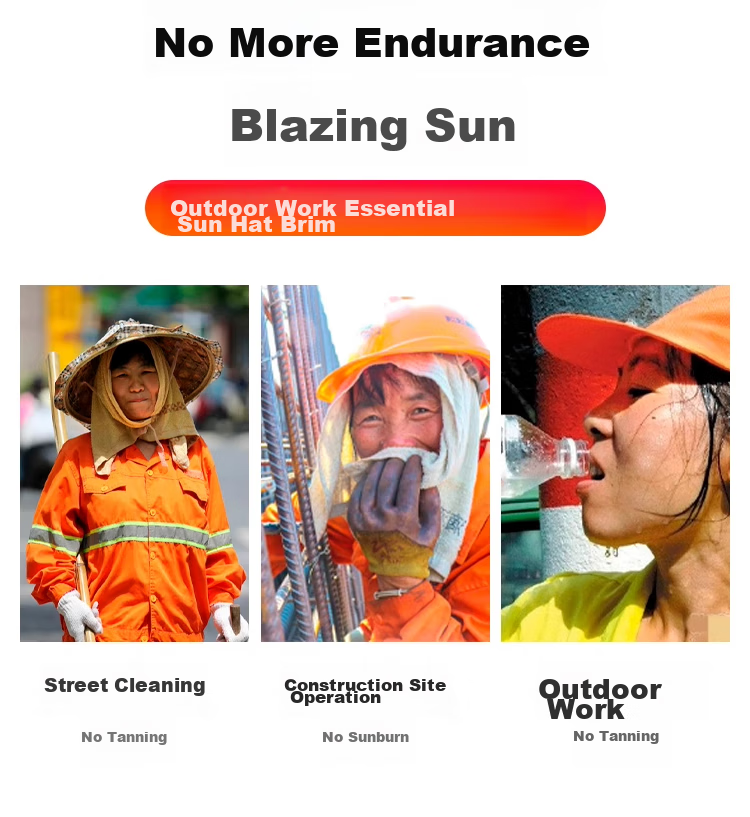 SHOUDUN Safety Helmet, Construction Site Sun Protection Hat with Wide Brim And Sun Visor, Breathable Summer Work Cap for Men, Protective Sunshade Hat, Jingcang 3