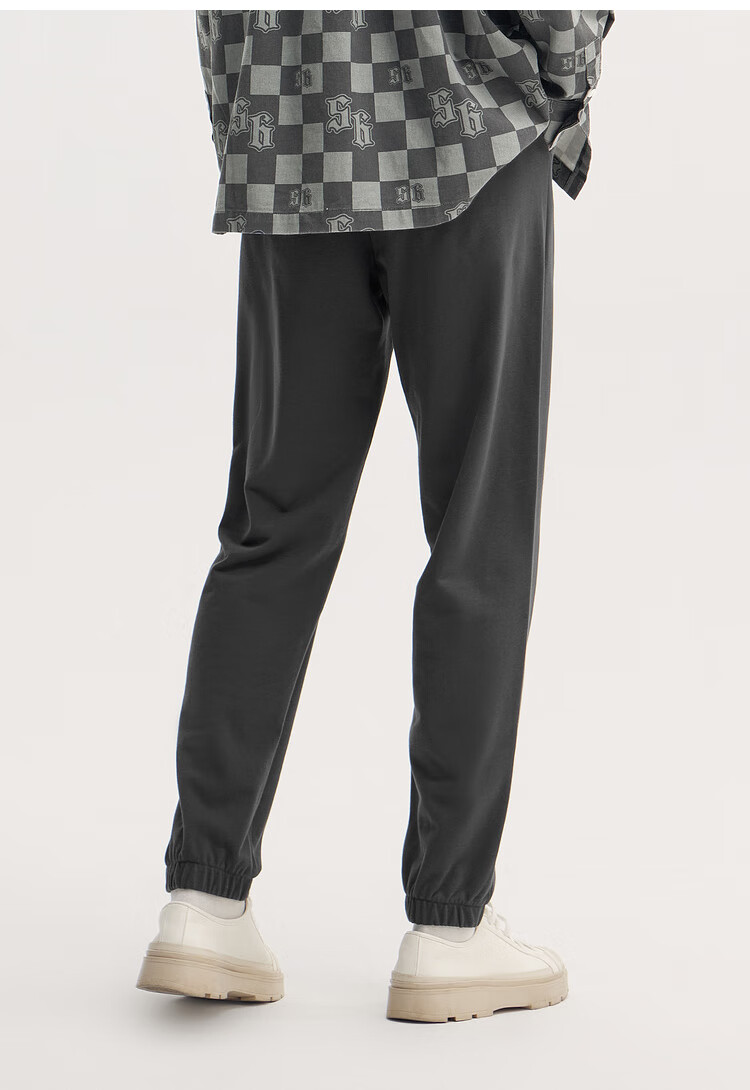Semir Casual Pants for Men, Simple Solid Color Versatile Knitted Trousers, Autumn Drawstring Ankle-Tied Pants, Sporty Style 101524127121 19