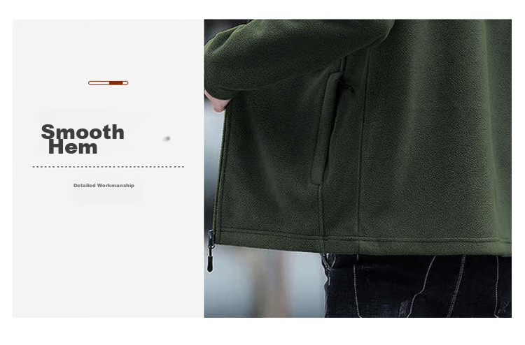 JEEP SPIRIT Men's Jacket, Autumn And Winter Korean-Style Fleece Coat, Stand-Up Collar Top for Men, Army Green, 3XL 11