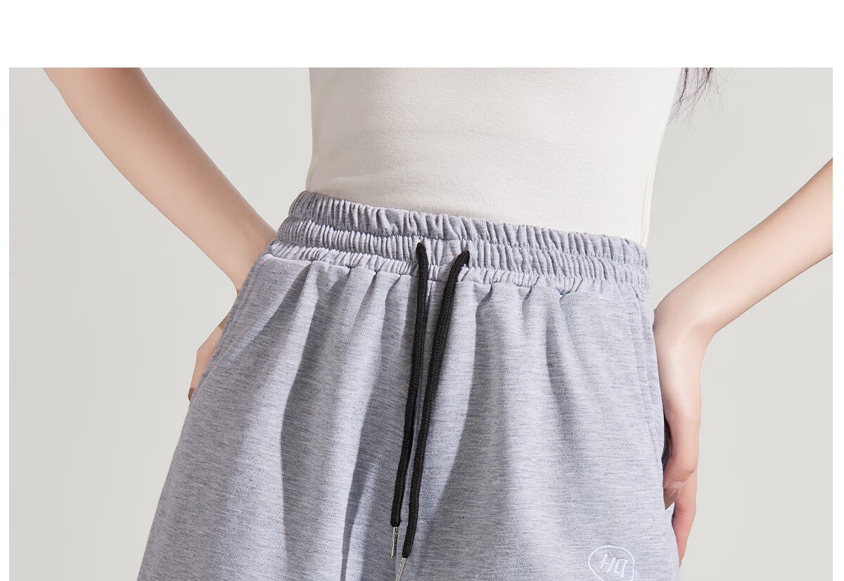 Halo Queen Women's Sports Shorts for Travel, Spring And Summer Casual Student High-Waist Mid-Length Pants, Loose-Fitting Running Shorts HW1KX61 24