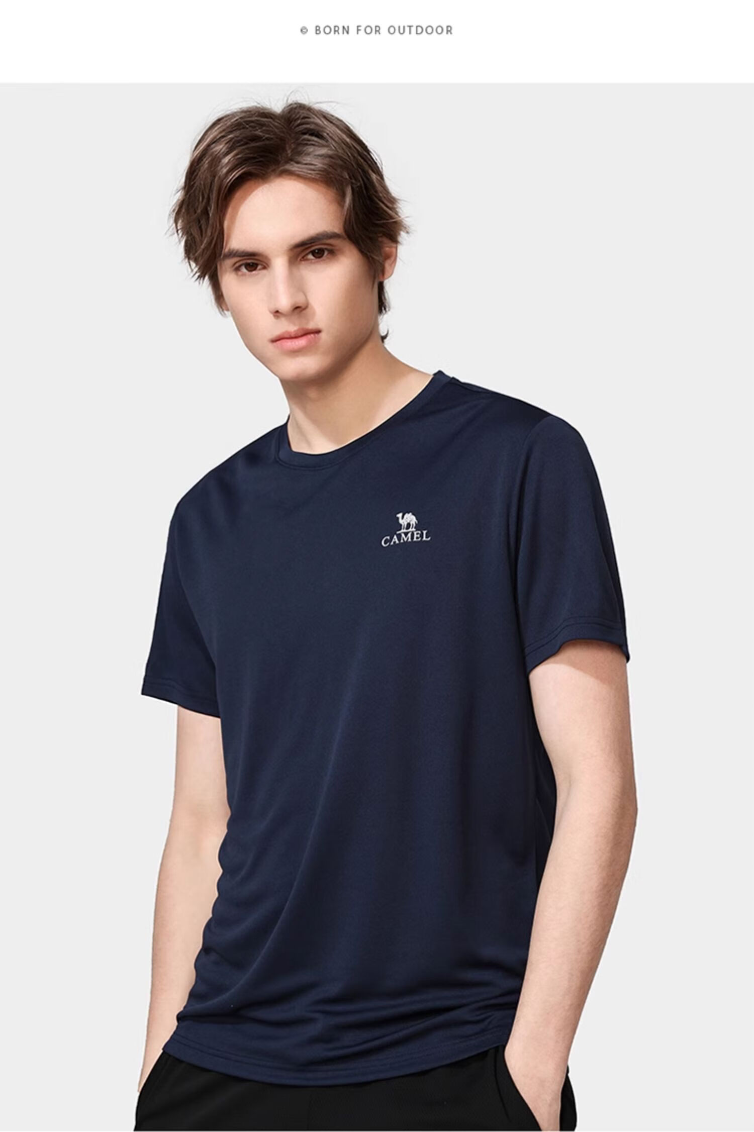 CAMEL Outdoor Quick-Dry T-Shirt, Spring And Summer Honeycomb Mesh Breathable Top, Couple's Sports Round Neck Short Sleeve A14BZ00079 16