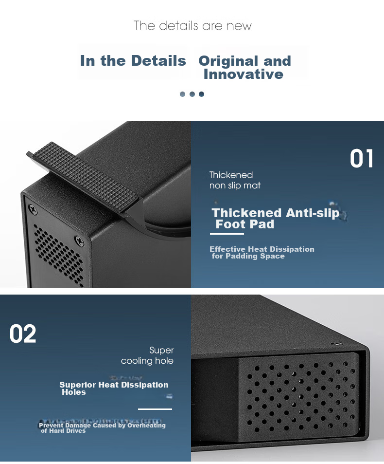 Shiteli 3.5-Inch Single-Bay External Hard Drive Enclosure 9110U32C, Supports 24TB Hard Drive, USB3.2 Type-C Interface, Dual Data Cables 10