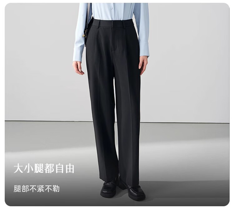 Bodexiaojie Women's Formal Dress Pants, Straight-Leg Trousers for Petite Figures, Professional Interview Attire, Black Dress Pants, Size M 3