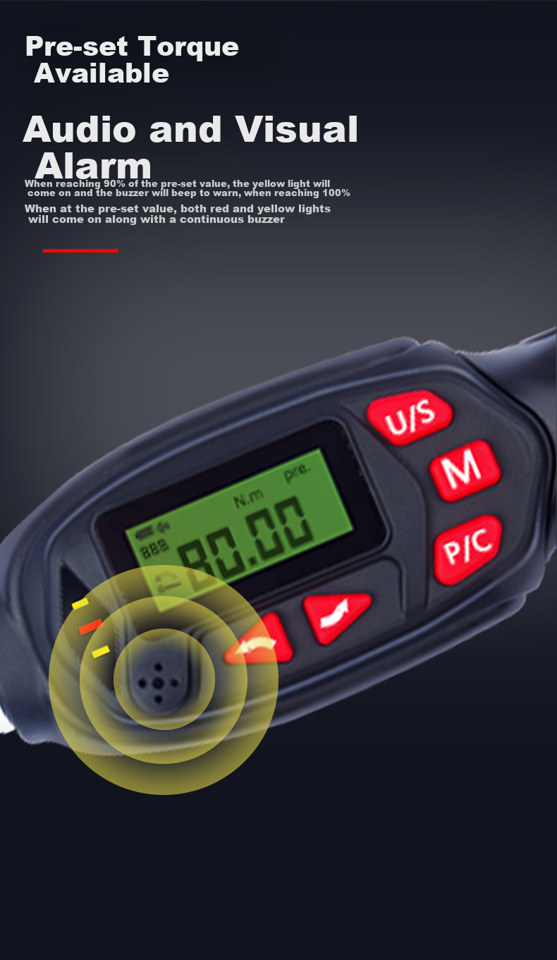 Poruike BQA2-12BN Digital Torque Wrench, High-Precision Electronic Torque Wrench, Ratchet Head, Preset Torque Wrench 5