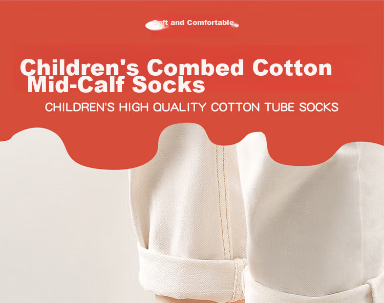 LangSha Children's Socks, Girls' Mid-Calf Socks for Spring, Autumn, And Winter, Cotton Socks, Breathable Baby Socks, Student Mid to Big Kids Socks, 6 Pairs 1