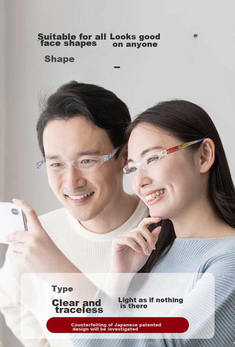 Jingpintang Blue Light Blocking Reading Glasses for Women, Ultra-Light Frameless Fashionable Cat-Eye Reading Glasses JD Self-operated Flagship Store Authentic 250 Degree 3