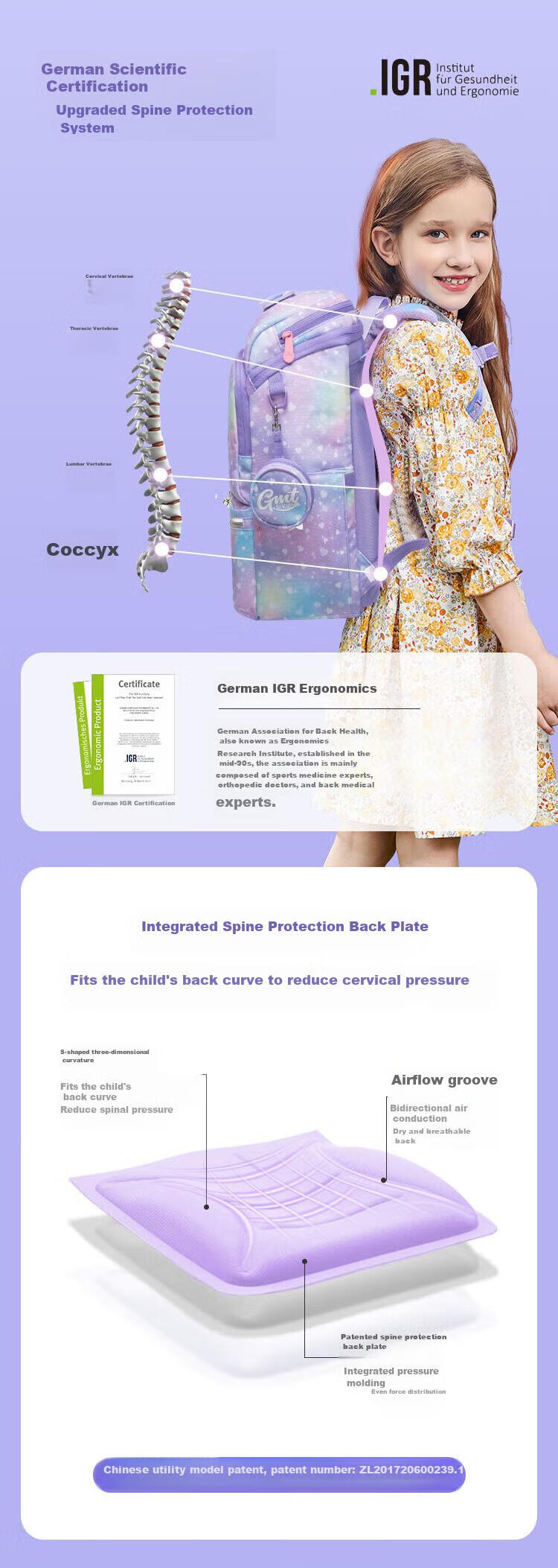 Gmt for Kids Children's Backpack, Lightweight Spine-Protecting And Load-Reducing Shoulder Bag for Primary School Students, Large Capacity Gift for Grades 1-4 Girls, Starlight Mermaid Desig 6