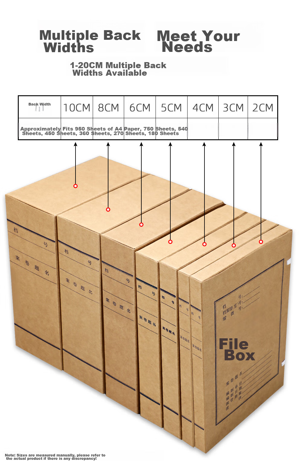 Longe [Pack of 10] Thick Kraft Paper File Boxes Acid-Free Document Storage Containers for Personnel, Finance, And Voucher Files Customizable for Bulk Orders 2