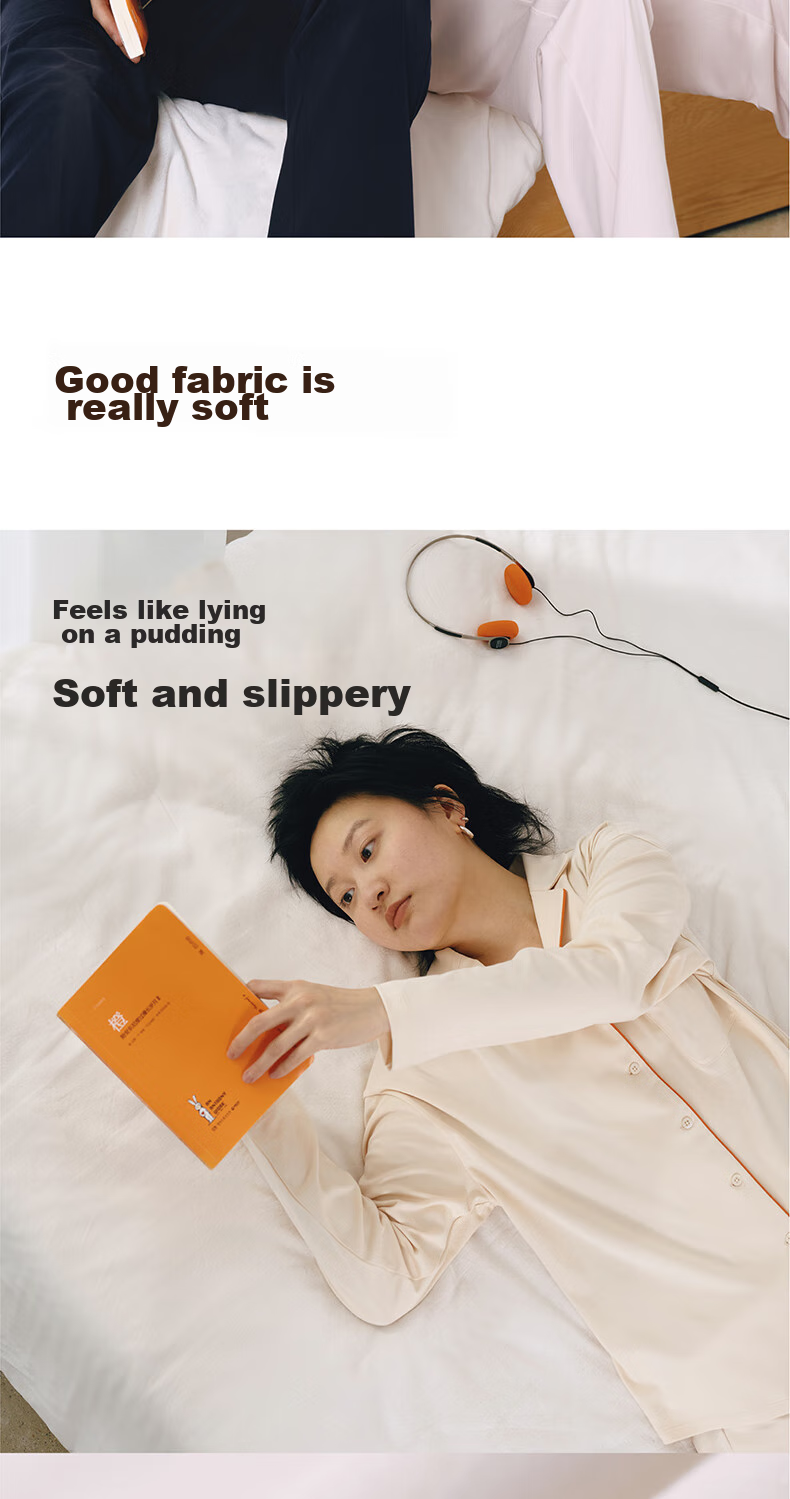 NEIWAI Orange Label [Good Lying Series] Couples' Pajama Cotton Sleepwear Set for Men And Women, Non-Pilling Breathable Loungewear 3