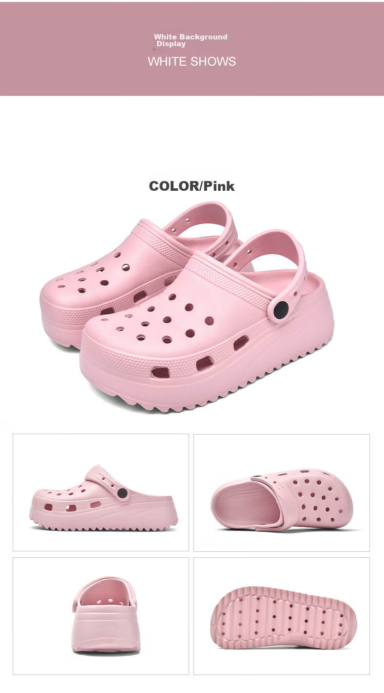 CARTELO Women's Perforated Sandals, Summer Casual Beach Shoes, Soft-Soled Slippers for Women, 0808 Pink, Size 35-36 18