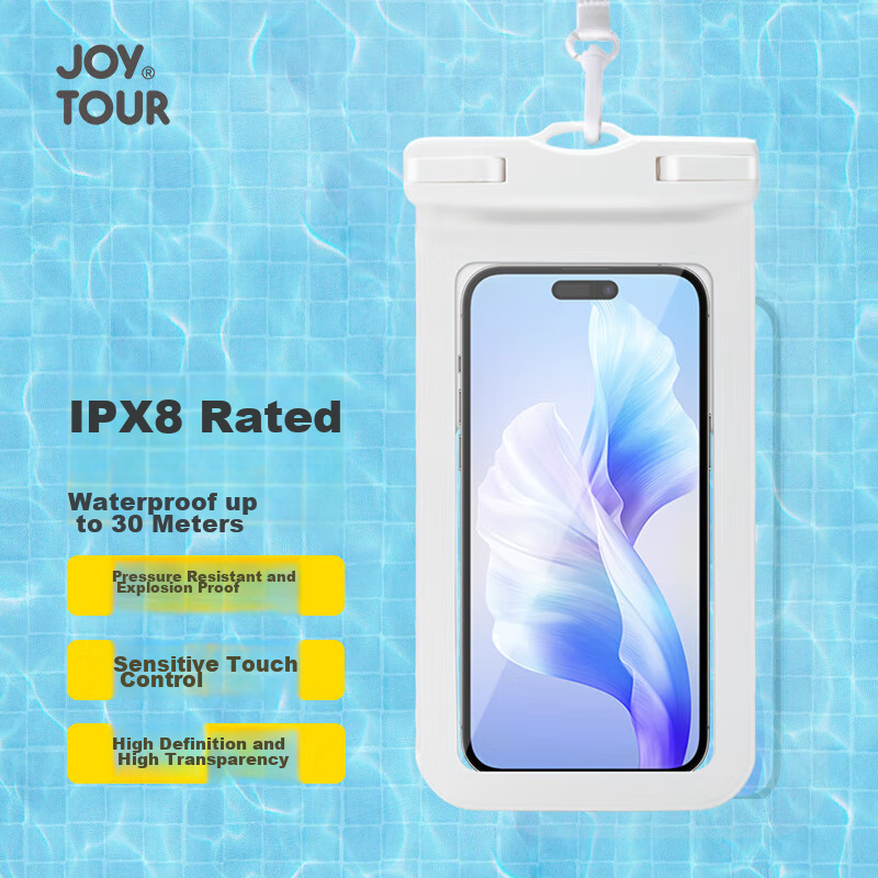 Водонепроницаемый чехол для телефона JOYTOUR, плавающий, с сенсорным экраном, для аквапарка, дождя, доставки еды, белый