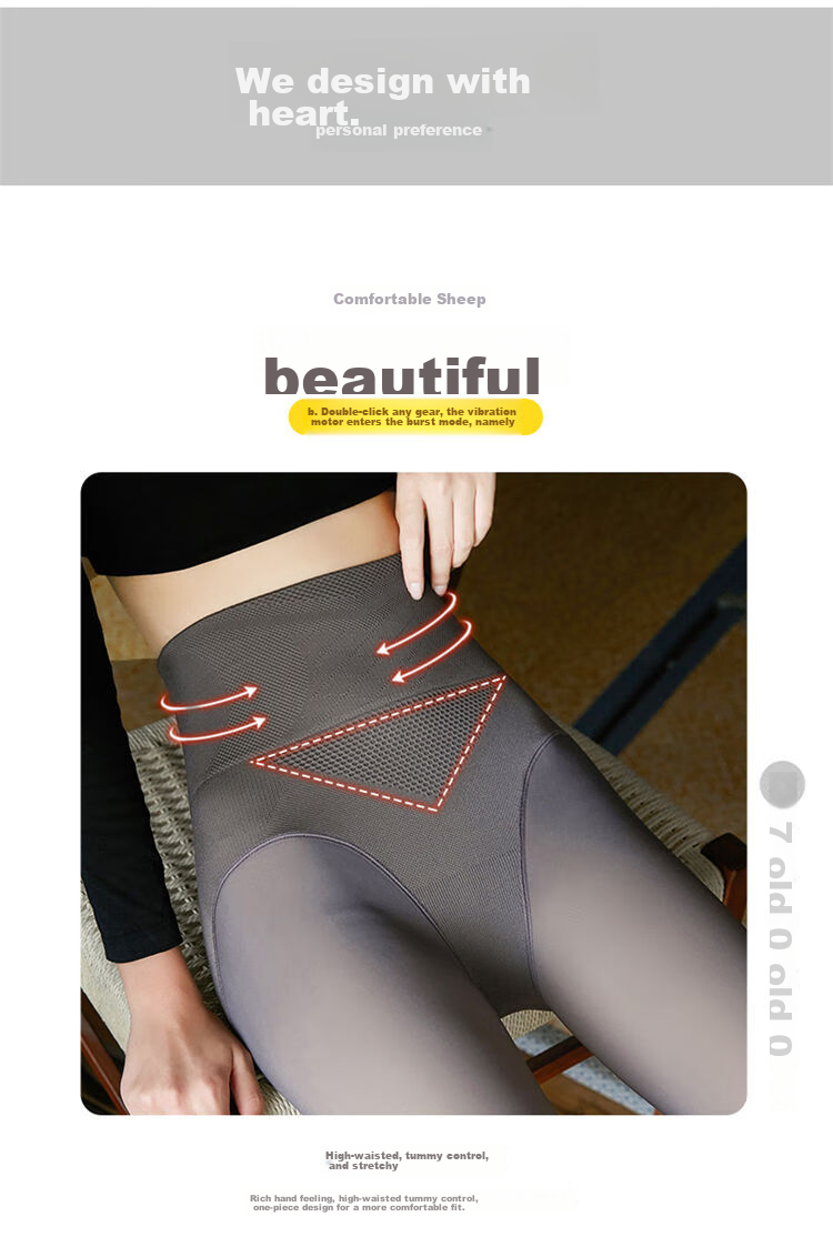 LangSha Women's Leggings for Spring And Summer, Thin Fleece-Like Seamless Pantyhose, Flight Attendant Gray, Skin-Translucent, High-Waisted Tummy Control And Butt-Lifting Pants, Gray with Seamless Cuff 3
