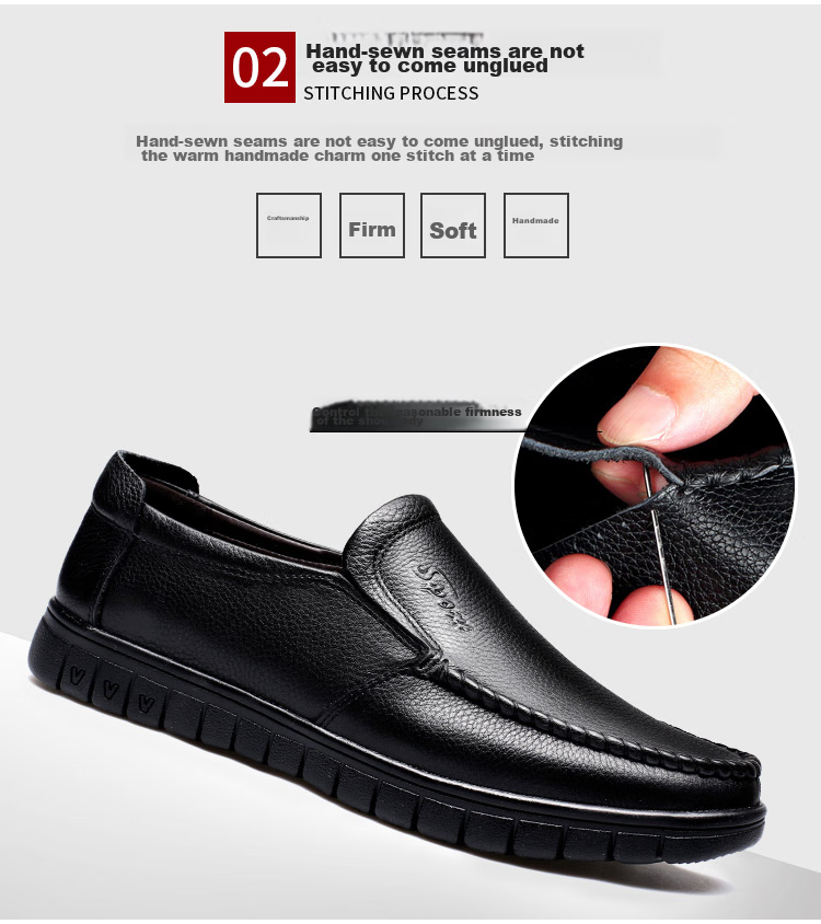 EGCHI Business Casual Shoes for Men, Leather Slip-On Shoes, Top-Grain Cowhide, Middle-Aged Footwear, 36274 All-Season Style, Size 40 21