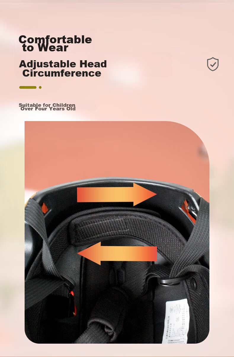 Chexiaocheng Children's Helmet for Ages 6-12, 3C Certified, All-Season Electric Scooter Safety Helmet, Motorcycle Half Helmet, Electric Bike Safety Cap, Pink 3